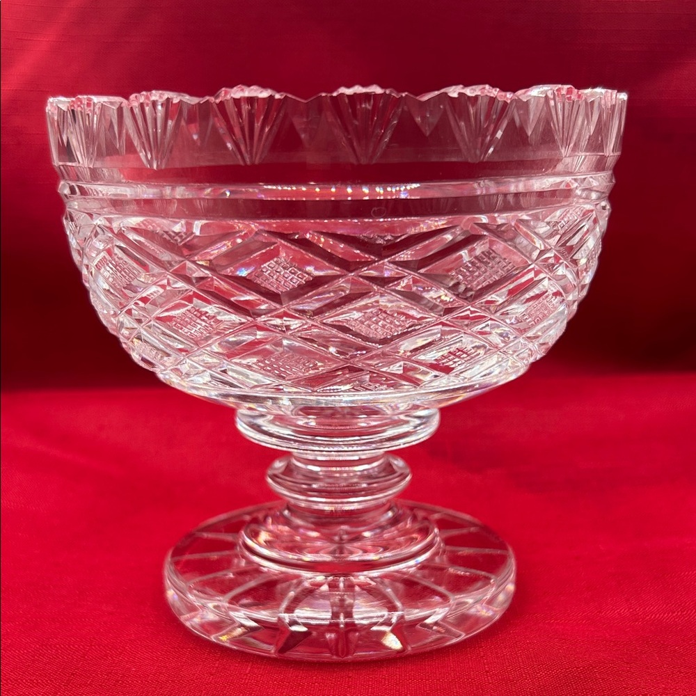 Waterford Crystal Compote Strawberry Cut Footed Candy Compote Bowl